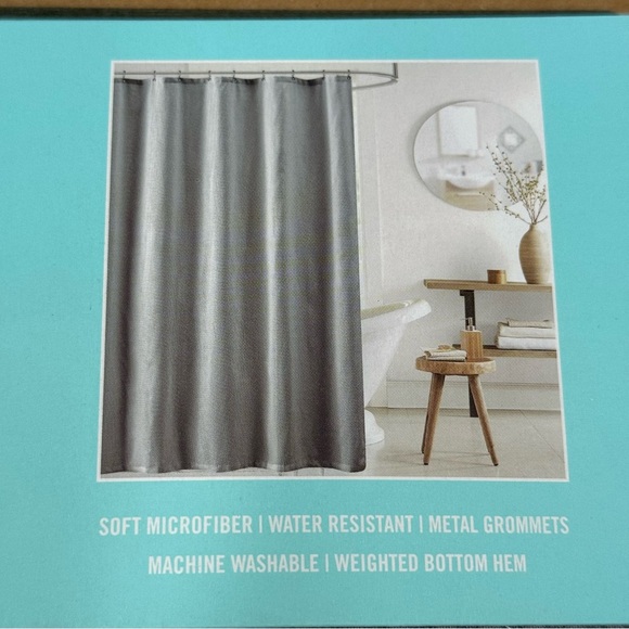 NWT Martha Stewart Textured Gray Shower Curtain Liner 70” x 72” - Picture 2 of 7